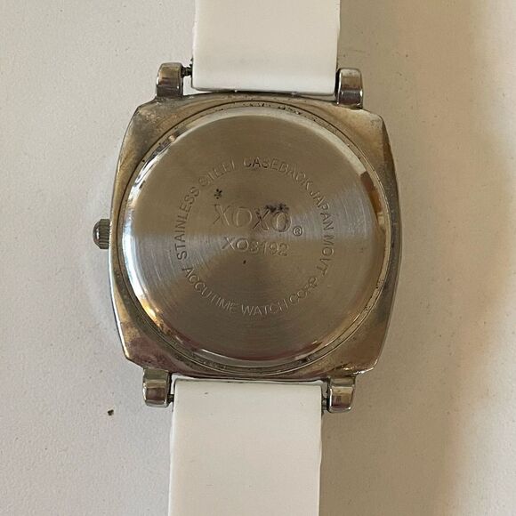 Used XOXO Womens White Rhinestone Watch - Picture 4 of 5